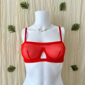 Free People We Are HAH Size 30-38B Wired Bralette Blood Orange New With‎ Tags